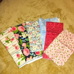 Bundle of Fabric-6 Fat Quarters by Robert Kaufman Material New Farmhouse Rose